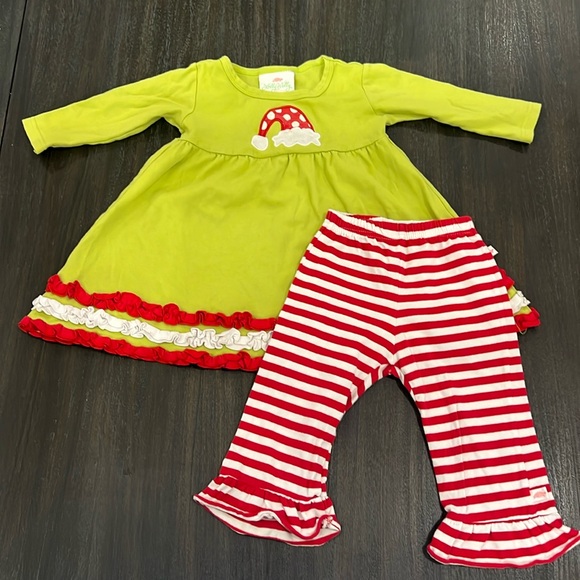 Lolly Willy Doodle Holiday shirt and pants set 18/24 mo - Picture 1 of 7